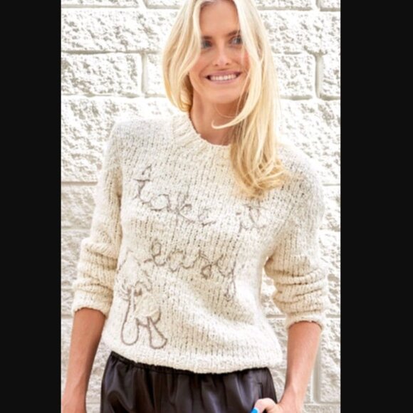 LINGUA FRANCA "take it easy" goop travel fave bouclé-cotton knit sweater $495 m - Picture 5 of 13